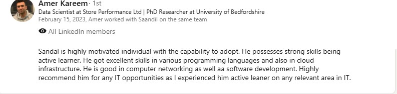 LinkedIn recommendation screenshot 7